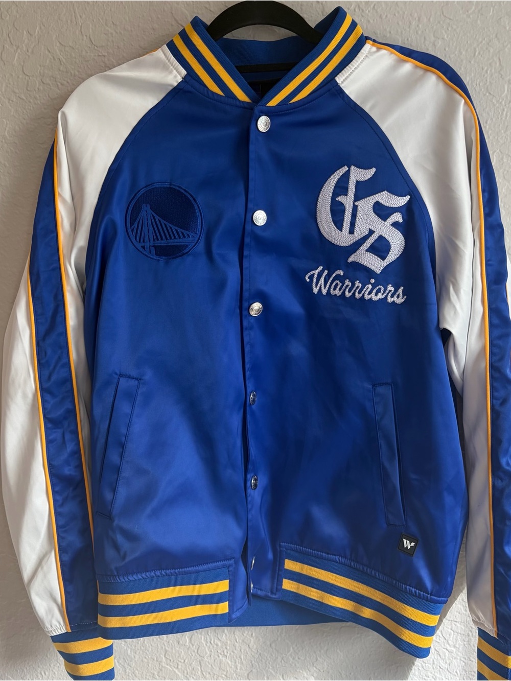 Golden State Warriors Wild Collective Satin Blue Jacket - Men’s Small NBA NWOT
